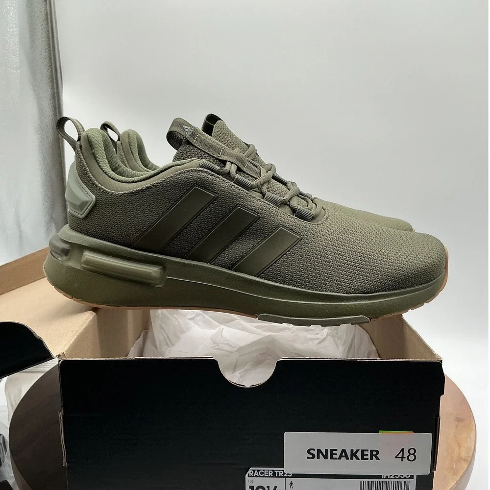Adidas Racer‎ TR23 Mens Sneakers Olive Green Gum Sole Cloudfoam IH2530 Size 10.5